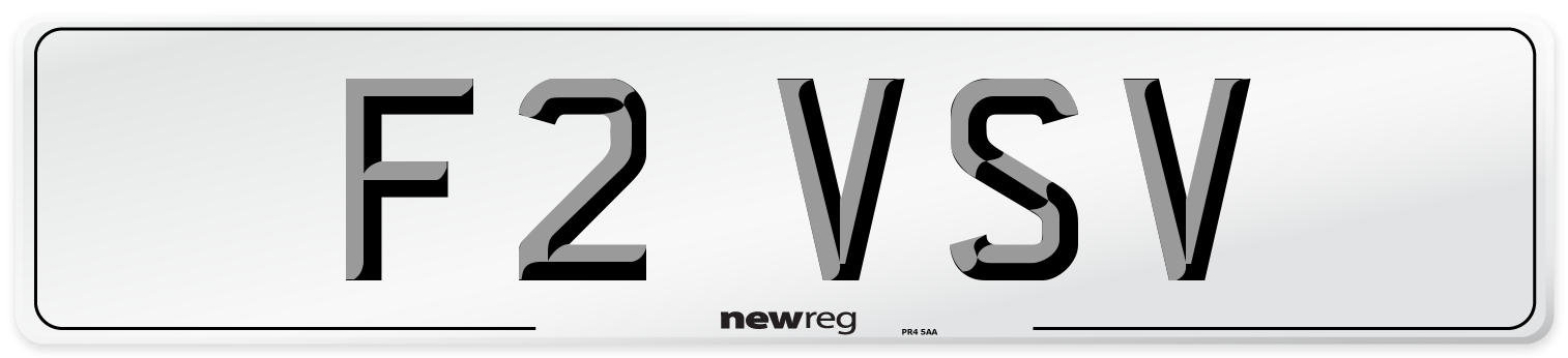 F2 VSV Number Plate from New Reg